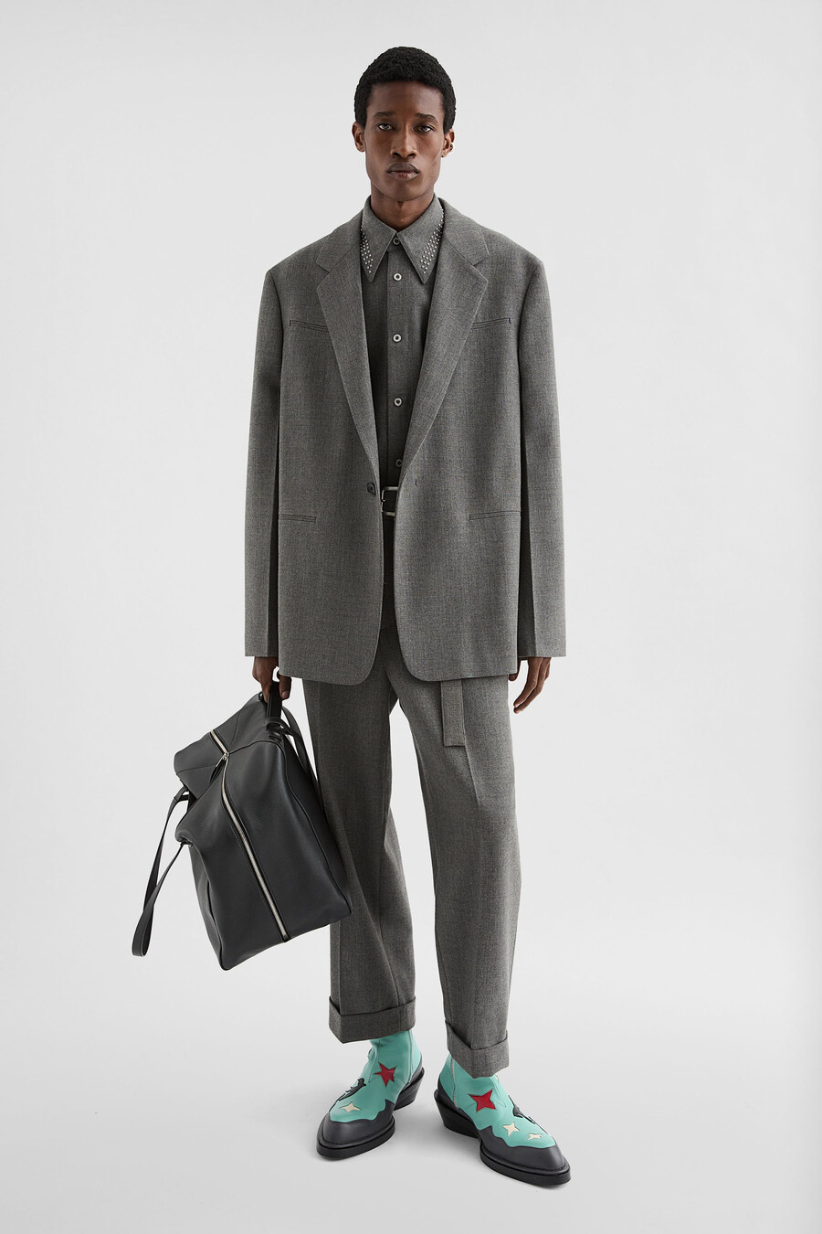 taillierter blazer aus woll-canvas
