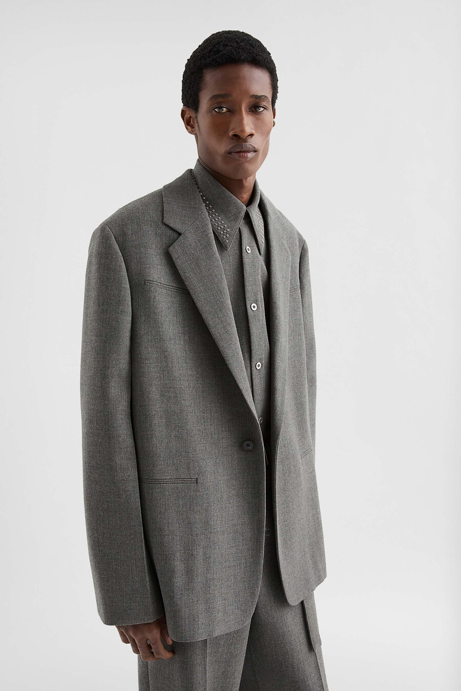 taillierter blazer aus woll-canvas