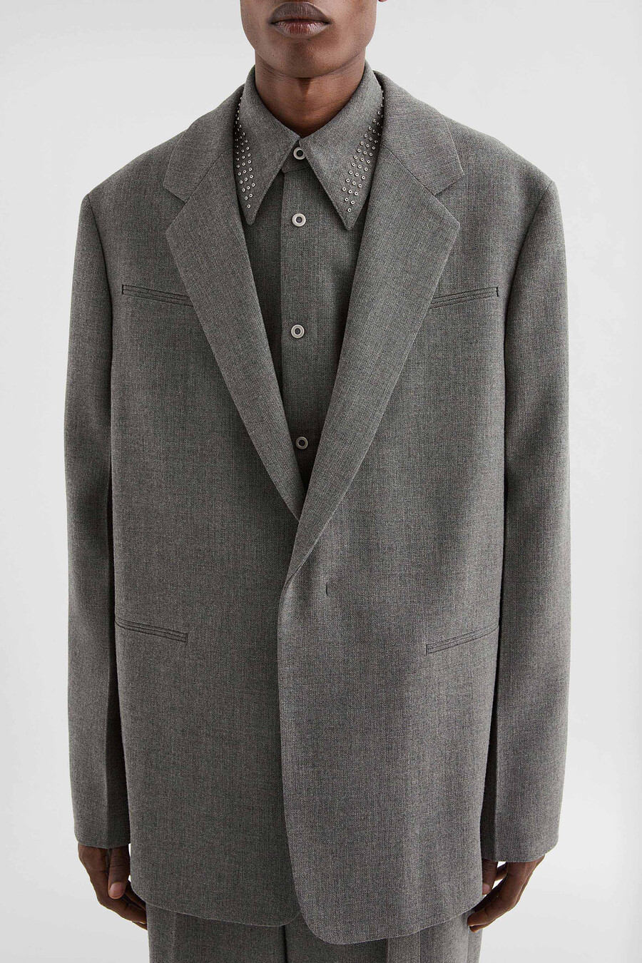 taillierter blazer aus woll-canvas